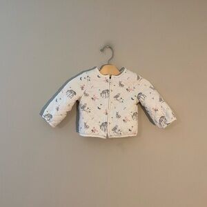 $14‎ ADD ON quilted jacket baby gap fleece-lined 6-12M janie and jack easy peasy